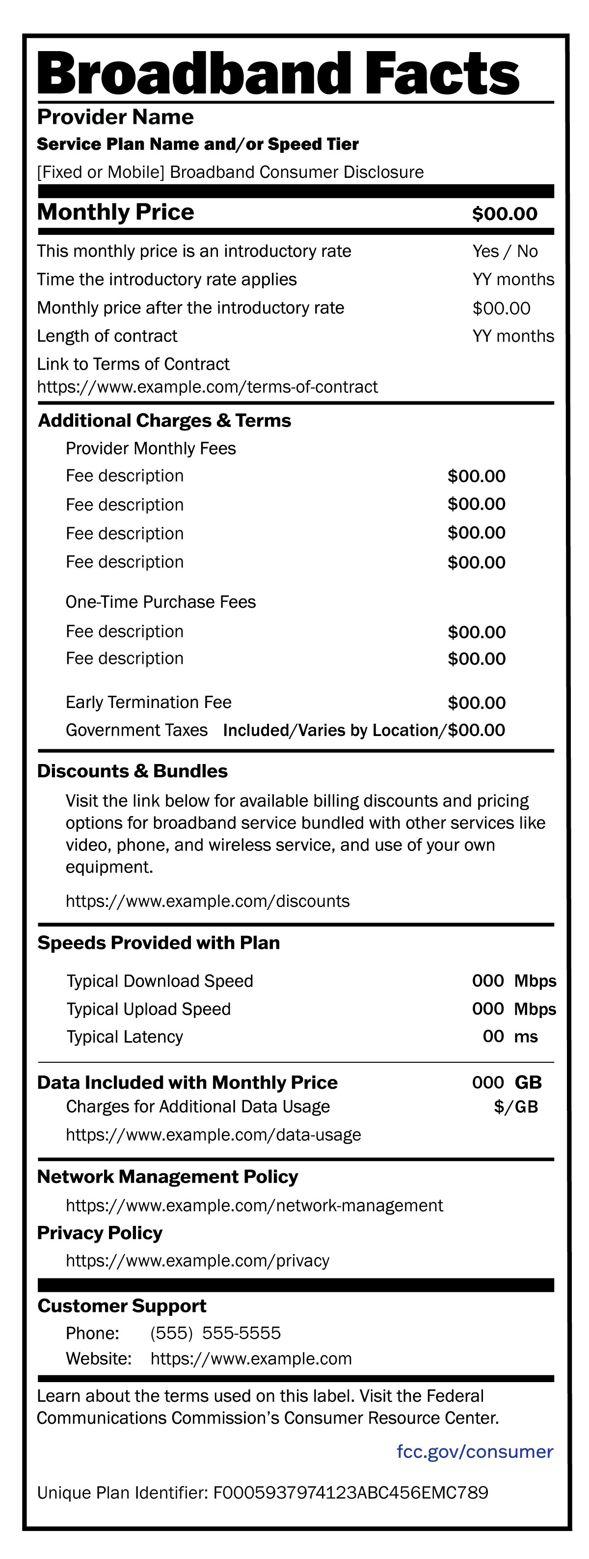 broadband label sample