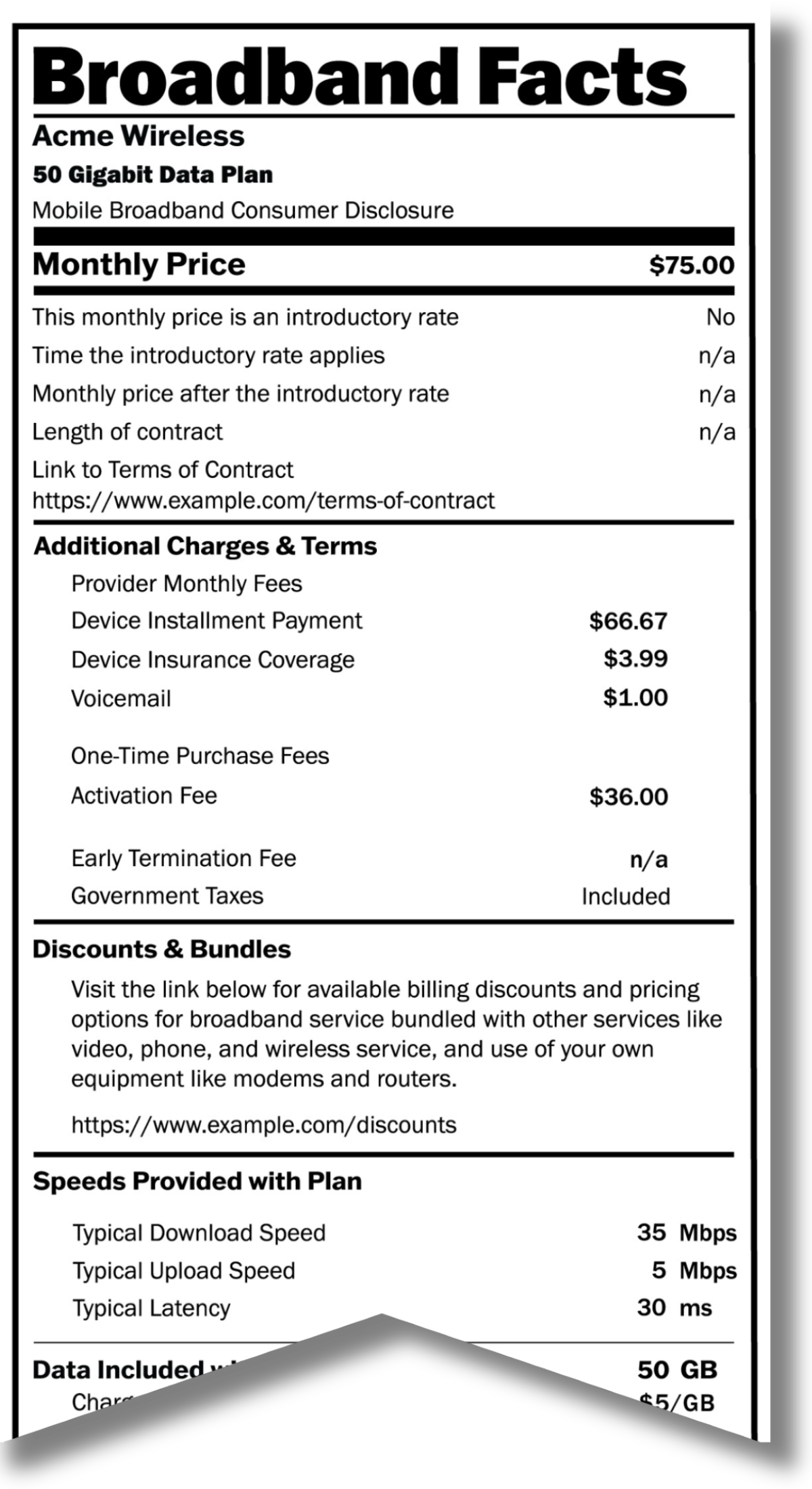 broadband label sample