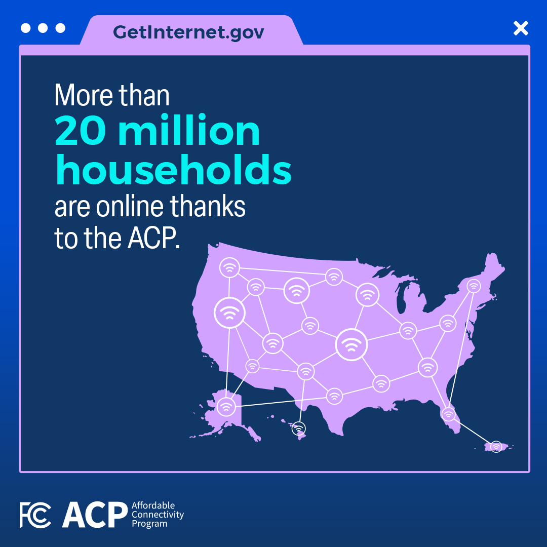 More than 20 million households are online thanks to ACP