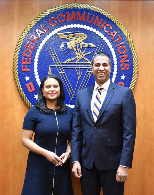 Chairman Ajit Pai and Kristen Welker, NBC News White House Correspondent
