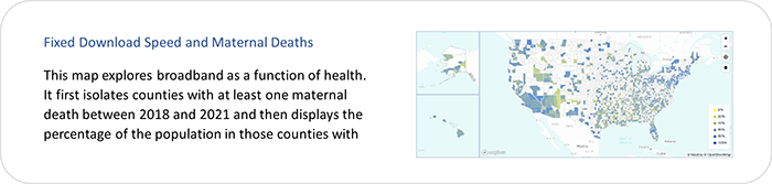 Map thumbnail image: Fixed Download Speed and Maternal Deaths, click for larger image