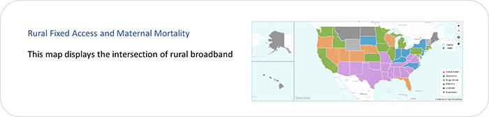 Map thumbnail image: Rural Fixed Access and Maternal Mortality, click for larger image