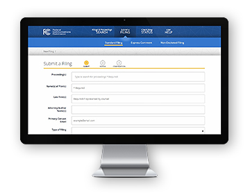 Monitor displaying the new ECFS Interface