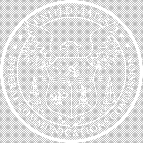 FCC Seal, white Demo to show transparent background - click to display full size PNG