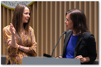 FCC Chairwoman Rosenworcel and CISA Director Easterly provide opening remarks at the FCC’s Border Gateway Protocol Security Workshop.- click for larger version FCC Chairwoman Rosenworcel and CISA Director Easterly provide opening remarks at the FCC’s Border Gateway Protocol Security Workshop - click for larger version