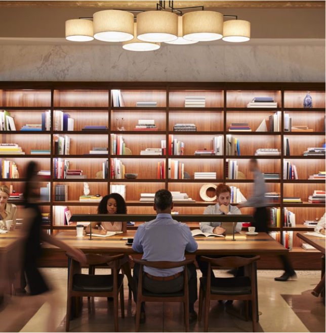 People sitting in a library