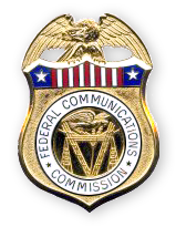 Office of Inspector General metal badge featuring an eagle, stars and stripes and the Federal Communications Commission seal. Office of Inspector General metal badge featuring an eagle, stars and stripes and the Federal Communications Commission seal.
