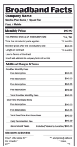 Sample Broadband Label Thumb for Consumer Help Center Sample Broadband Label Thumb for Consumer Help Center